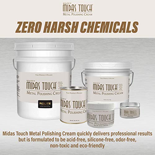 Rolite - Mtmpc45Z Midas Touch Metal Polishing Cream - Cleaner And Polishing Rouge For Sterling Silver, Gold, Brass, Chrome, Copper, And Other Metals, Non-Toxic Formula, 4.5 Ounces, 1 Pack #TOP3