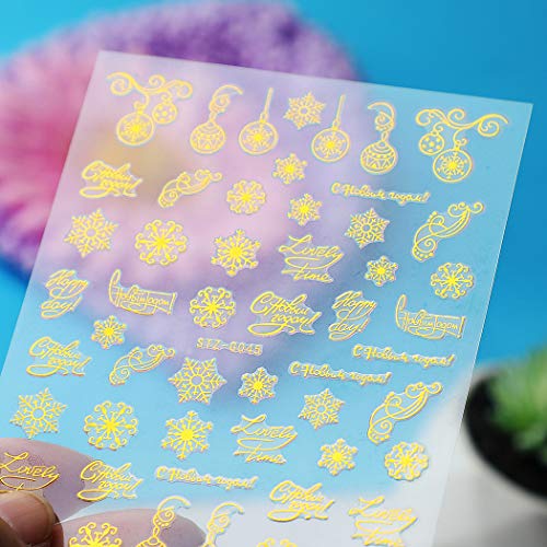 JUSTDOLIFE 18 Sheets Nail Stickers Fashion Decorative Nail Art Decorations for Christmas - Thumbnail 6