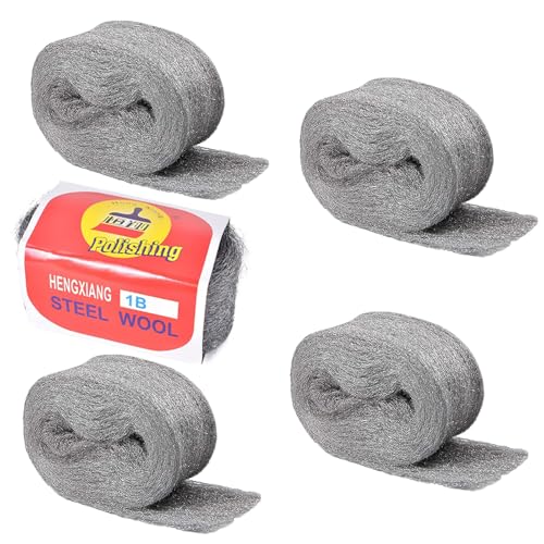 Lana de acero, 5 rollos de lana de acero contra ratones, esponja de acero de 17,5 m 0000, esponja de lana de acero fina para agujeros y grietas en la pared de casa, casa, garaje y jardín y para