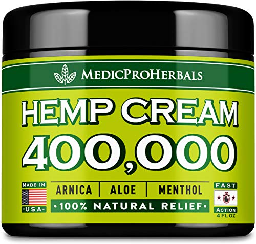 Pain Relief Hemp Cream 400,000 | 4oz - Hemp Extract Cream for Inflammation