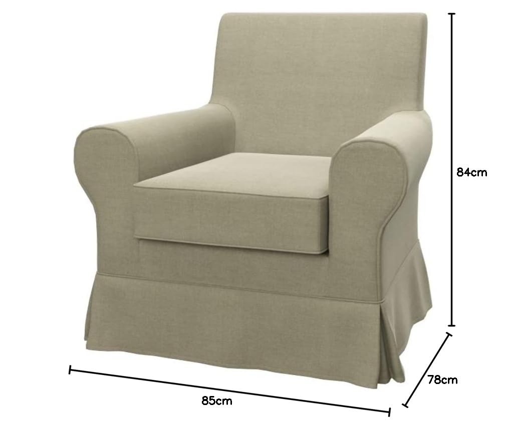 SOFERIA, Zamiennik - kompatybilne - Pokrowiec Pokrycie fotela JENNYLUND, Tkanina Elegance Beige (PLAMOODPORNA, HYDROFOBOWA i ODPORNA NA ZADRAPANIA), Beżowy