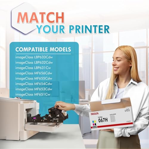 Image of 067H 067 Toner Compatible Pour Canon 067H 067 Pour Canon i-SENSYS MF655CDW Toner MF657CDW LBP631CW LBP633CDW MF651CW Cartouches (Noir Cyan Jaune Magenta, 4 Pack)