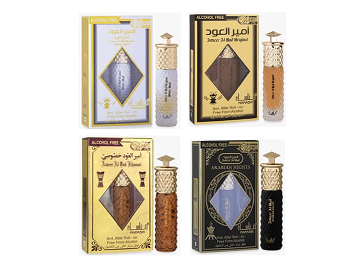 Manasik Ameer al oud White Oud,Ameer Oud Original,Ameer Oud Khususi,Arabian Nights AQD Floral Attar (Oud (agarwood))