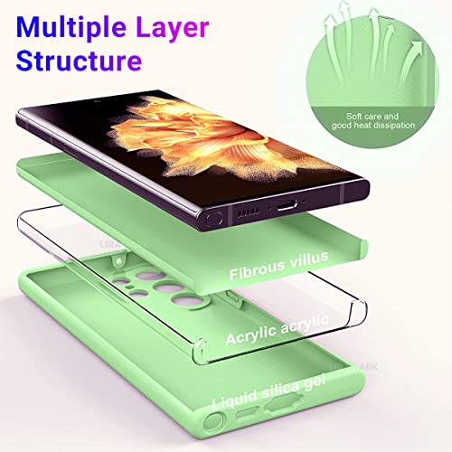 Image of LIRAMARK Liquid Silicone Soft Back Cover Case for Samsung Galaxy S23 Ultra 5G (Mint Green)