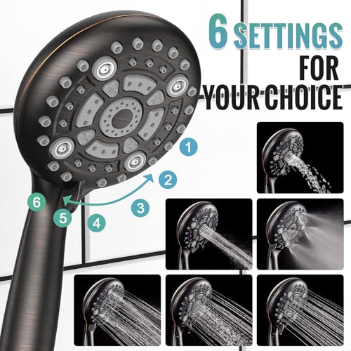 Image of SR SUN RISE Shower Faucet - 12 Inch Multifunctional High Pressure Shower Head System with Handheld Shower Head Fixtures - Valve Included - Oil Rubbed Bronze