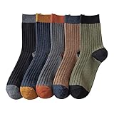 [Tersila] 靴下 メンズ 5足セット スポーツソックス 24-28cm 【吸汗 防臭 綿】AB糸 二重針縫い カジュアル ビジネスソックス