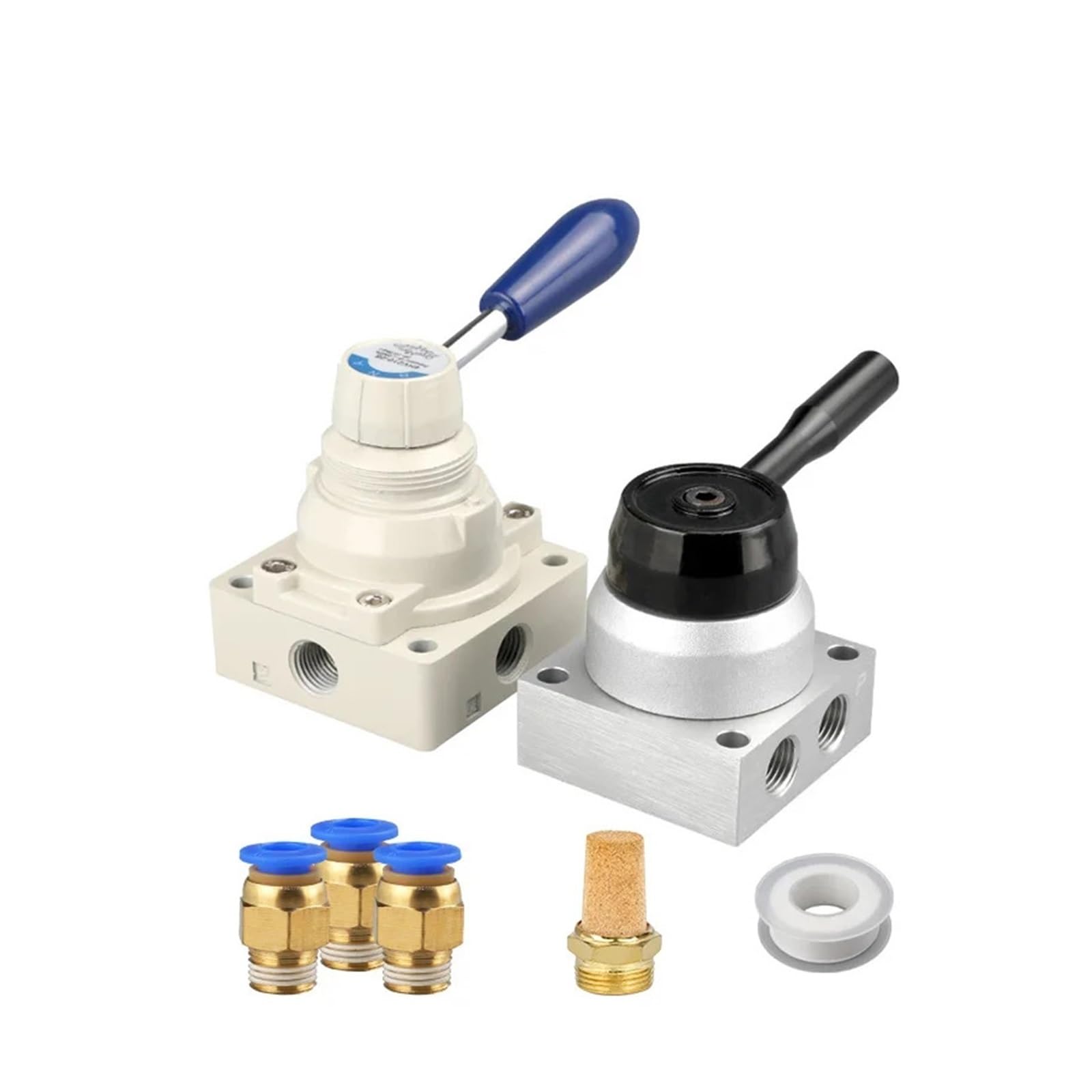 Valvola manuale pneumatica a leva rotante a 4/3 vie Controllo manuale del flusso 3 posizioni 4 porte K34R6-8D 4HV310-10(K34R6-8,With 12mm fitting)