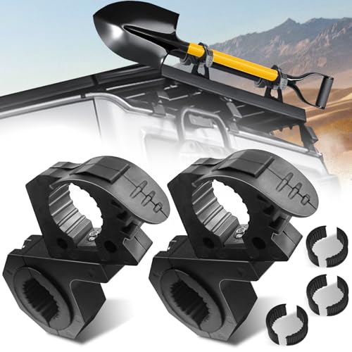 2-Pack Quick-Release Rubber Clamp with Roll Bar Clamps Mounting Brackets for 1 1.5 1.75 Rubber Mount Clamps for 1-1/7 to 1-3/7 Diameter in Diameter Tools for ATV UTV Truck Snowmobile Golf Cart