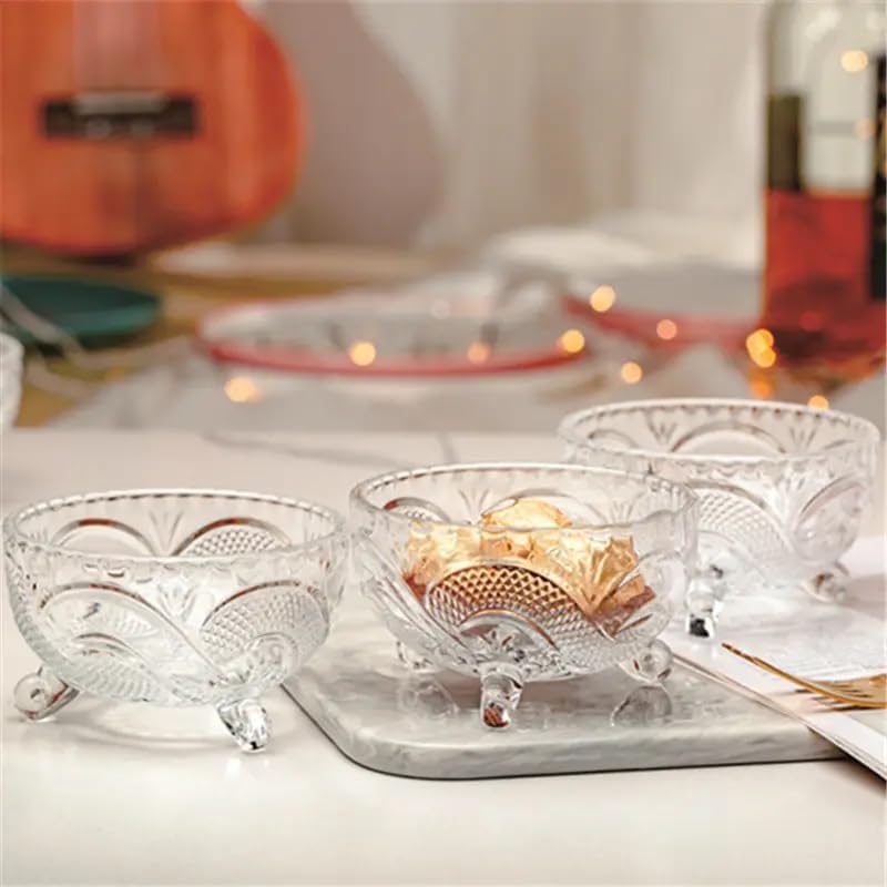 Image of Glassbunny Glass Salad Bowls 200 ml Set of 6 Round Decorative Bowl Fruit Punch Crystal Glass Trifle Dessert Ice Cream Serving Bowls