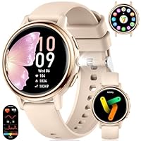 BENYAR SAMRT-Smart Watch for Women, 1,26 Ultra-Clear Screen Ladies' Fitness Watch with Answer/Make Calls, DIY Dial, IP68 Waterproof 110 Sport Modes Female Smartwatch for iOS Android, 2 Straps Pink