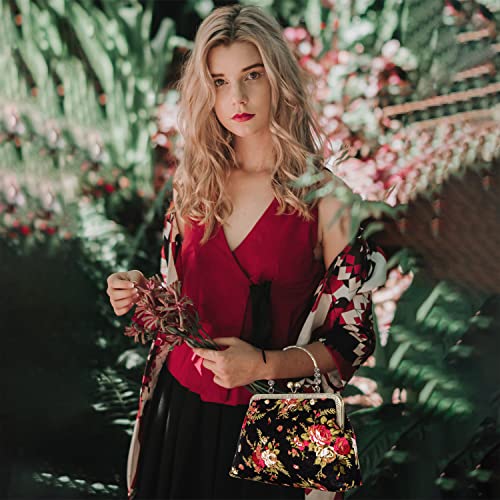 Abuyall ALSQBG01A Vintage Handbags Floral Top-Handle Kiss Lock Evening Bag For Women Retro Purse With Chain Women'S Clutch Bag thumb #7