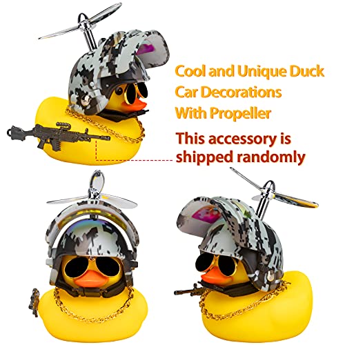 Image of wonuu Rubber Duck Car Ornaments, Squeeze Duck Dashboard Decorations Bicycle Decor for Cycling Motorcycle & Bicycle Accessories Decorations (Digital Camo-L&G)