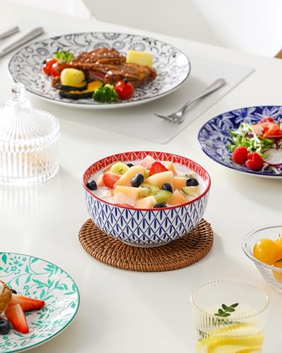 Image of vancasso SELENE Plates and Bowls Set for 4, 12 Pieces Dinnerware Sets, Mircowave and Dishwasher Safe Dishes Set, Porcelain Muted Dinnerware