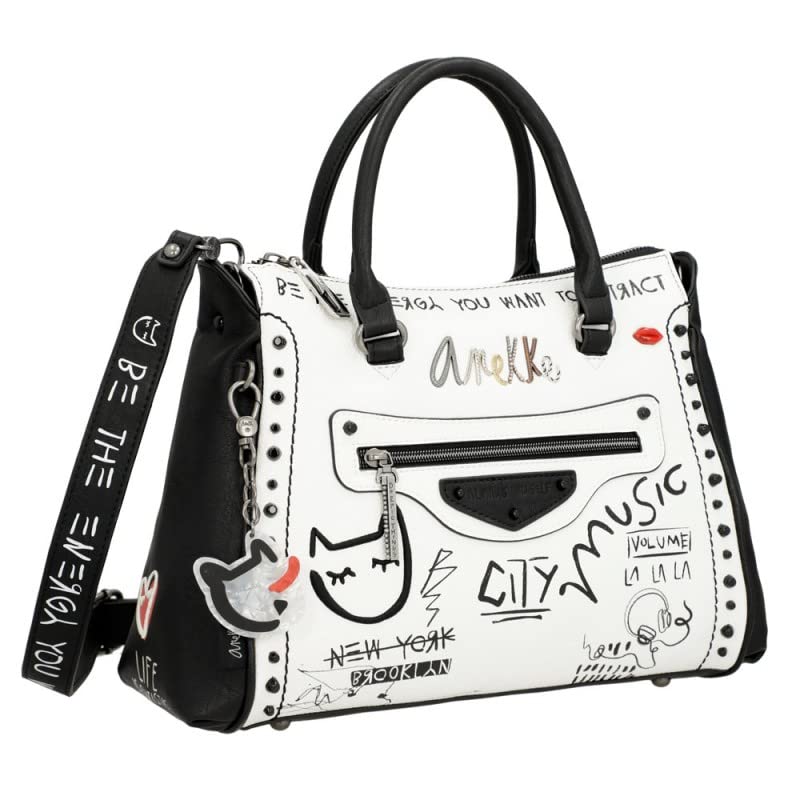 Anekke | Bowling White Energy Fun & Music | Accessoires et accessoires pour femmes | Sacs Femme Mesures 37/27/11cm, coloris assortis