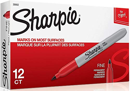 Marqueurs Sharpie 30002 rouge permanent pointe fine boite de 12 - 3