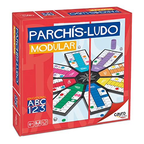 Cayro - Parchís - + 6 Años - Modelo Modular - Juego Divertido de Mesa para Niños y Adultos - Posibilidad de Jugar por 2 Grupos - Ideal 2 a 8 Jugadores