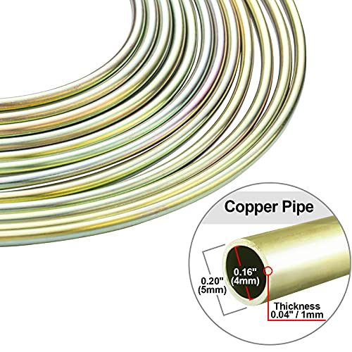Eastyard 25 Ft. Of 3/16 Inch Brake Line Nickel Alloy Brake Line Replacement Tubing Kit Coil 0.028 Inch Wall Thickness And 16 Fitting Kit Sae Thread Included For Car Truck Motor #TOP2