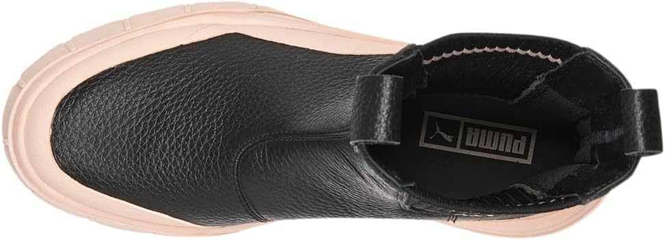 PUMA Womens Mayze Stack Round Toe Platform Chelsea Pull On Casual Boots Ankle Low Heel 1-2" - Black, Pink - Size 6 M - Image 4