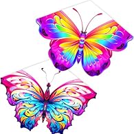 🎁【Quality guarantee】This is a beautiful butterfly kite. There are two vivid butterfly kites in the package. Our kites are made of strong fiberglass rods and high quality tear resistant polyester fabric, which can be reused to ensure the quality of th...
