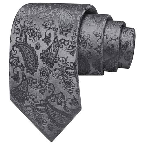 Image of GUSLESON 3.15 inch(8cm) Fashion Paisley Ties Mens Woven Jacquard Necktie for Wedding