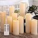 Flameless Candles, Led Candles Set of 9 Battery Operated Candles (Height 5"6"7" x Diameter 2.15") Waterproof Outdoor Indoor Candles with 10-Key Remote and Cycling 24 Hours Timer Plastic