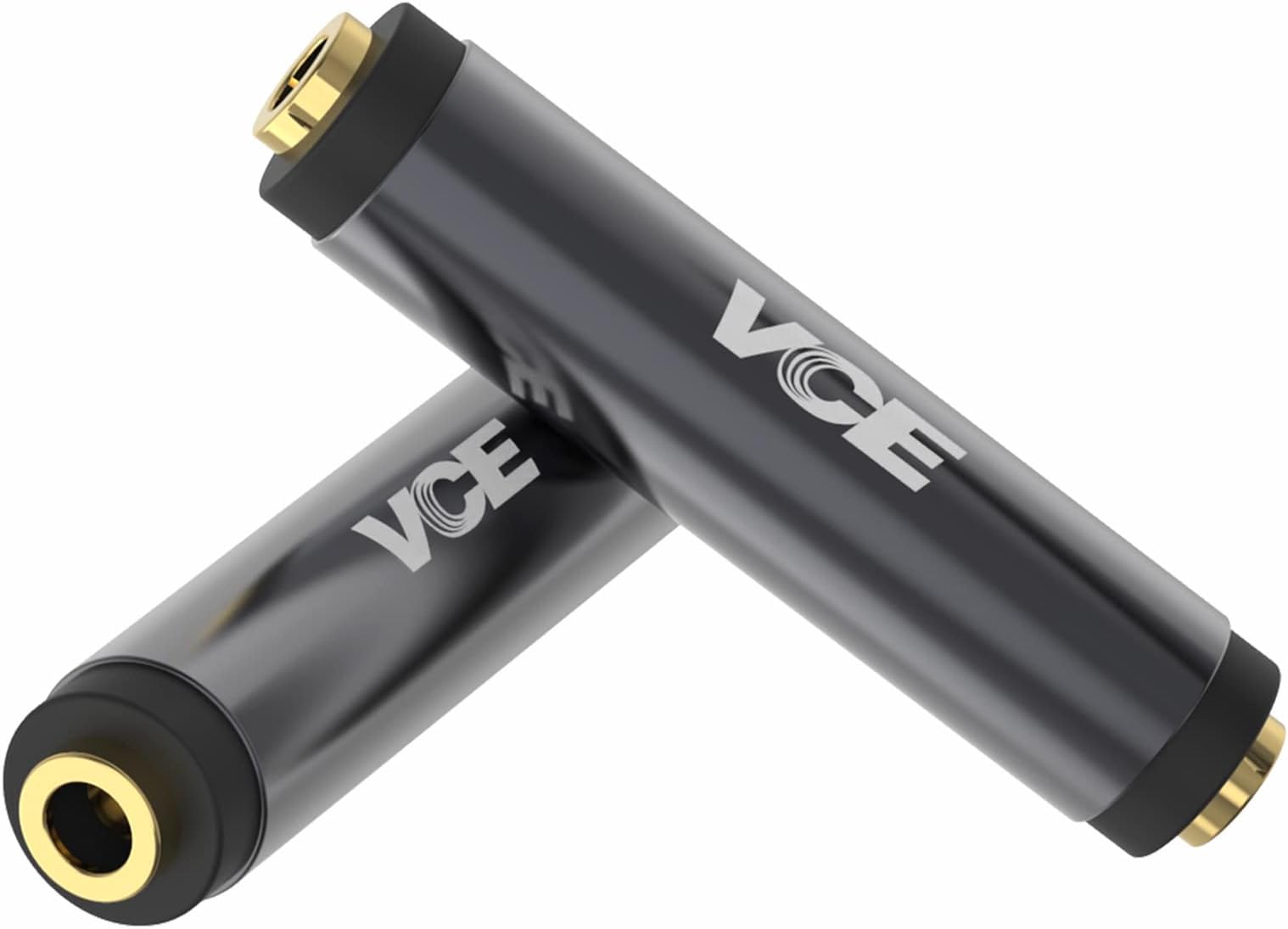VCE 3.5mm Female to Female Adapter, TRRS 1/8 Inch Stereo Audio Jack, Gold Plated AUX Extension Connector 2 Pack