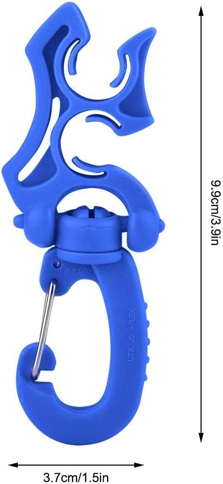 Tbest Scuba Diving Hose Holder Clip, Scuba Diving Double BCD Hose Holder Clip Regulator Retainer Buckle Hook Quick Release Lanyard for Dive Snorkeling