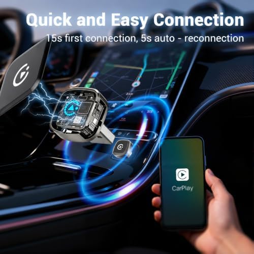 Wireless CarPlay Adapter for Factory Wired CarPlay Systems, USB Plug and Play Dongle Converts Wired Connection to Wireless, Compatible with iPhone and Supported Vehicles — 사진 2