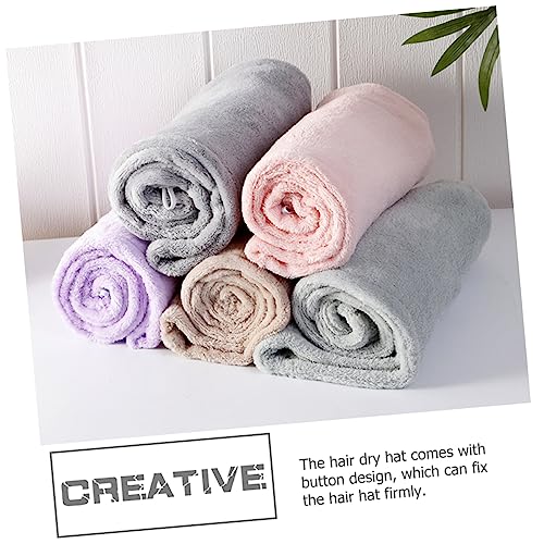Didiseaon 8 Peças Chapéu De Lã Coral Para Cabelos Secos Toalha De Cabelo Para Tomar Banho