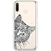 Produktbild Jinghuash Kompatibel mit Huawei P30 Lite Hülle,Transparent TPU Silikon mit Muster Schutzhülle Ultra Dünn Durchsichtig Stoßfest Bumper Handyhülle Backcover Tasche Case-Katzenkopf