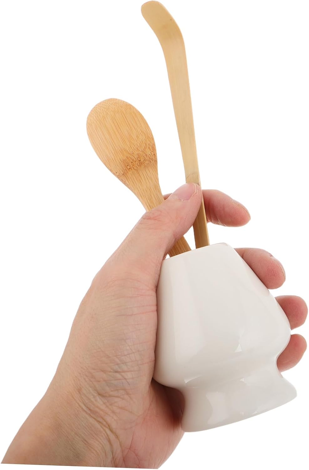 Cabilock 4-Piece Matcha Preparation Set Bamboo Whisk Matcha Tea Scoop Whisk Stand and Brush for Authentic Japanese Tea Ceremony