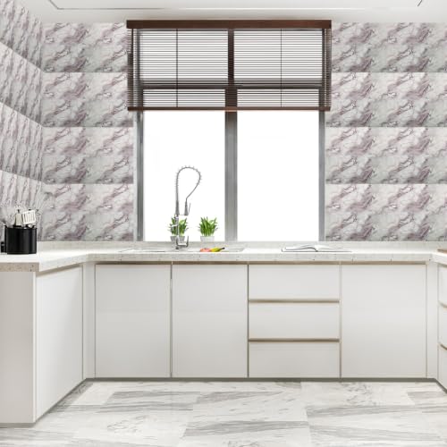 Image of WALLVEAR PE Foam Marble Wall Panel Sheet | Self Adhesive DIY Wall Covering (4, White)