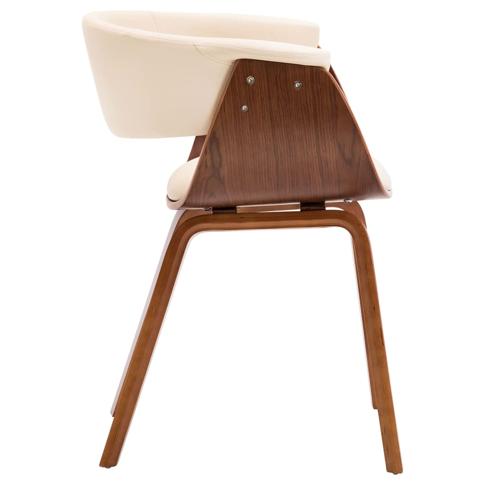Krzesła do jadalni 4 szt. Krzesła do jadalni Krzesła Jadalnia Salon Meble Dining Chairs Krzesło do jadalni Kremowe drewno łukowe i sztuczna skóra