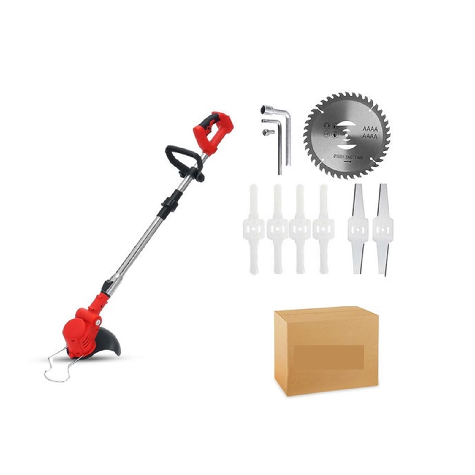 Trymer do żywopłotu, podkaszarka do trawy, 2500W 20000RPM Bezprzewodowa podkaszarka do trawy Elektryczna kosiarka do trawy Regulowana składana kosa do zarośli ogrodowych do ogrodu, trawnika(Without Ba