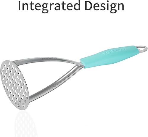 Miniatura 3 de Joyoldelf Triturador de papas de acero inoxidable resistente, herramienta de cocina integrada profesional y triturador de alimentos con mango de