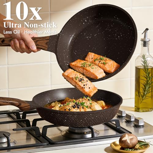 Umite Chef 26PCS Pots and Pans Set Non Stick, Nonstick Cookware Sets, Induction Cook Ware, Includes Steamer & Silicone Utensils, Housewarming Gift, Kitchen Cooking Sets w/Frying pan (PFOS, PFOA Free) - Image 3