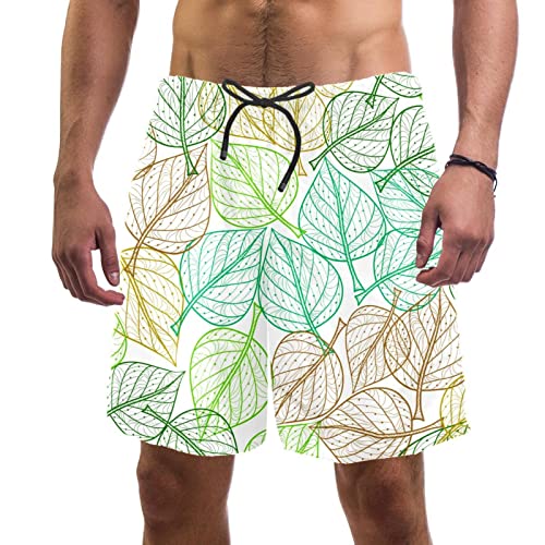 Maillots de bain pour hommes Lurnise short texture feuille