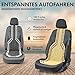 Walser CarComfort Sitzauflage aus Holzperlen, Sitzaufleger Holzkugeln, Massage Autositzauflage Holz, Universal Sitzmatte schwarz/weiß 13551