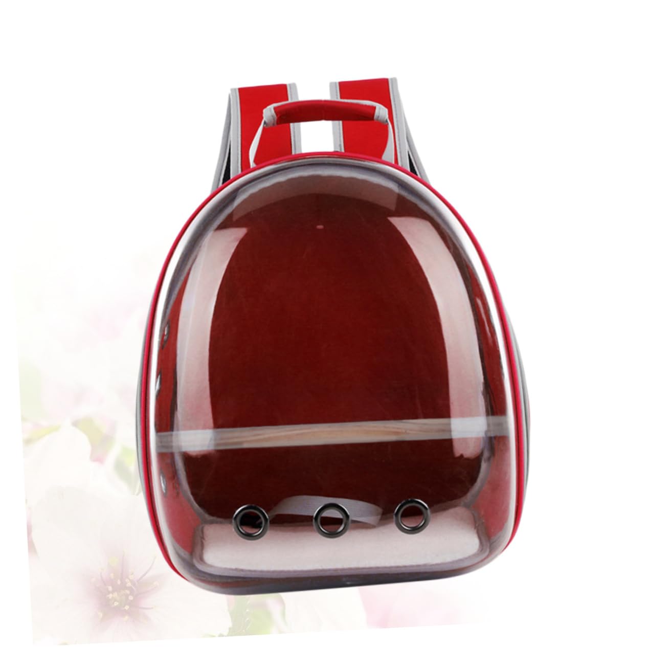 Supvox Papagei Tasche Tragbare Outdoor-Tasche Für Vögel Mit Belüftungsöffnung Atmungsaktivem Fensterdesign Holzstab Innen Für Stehen Rucksack Für Haustiere Rot