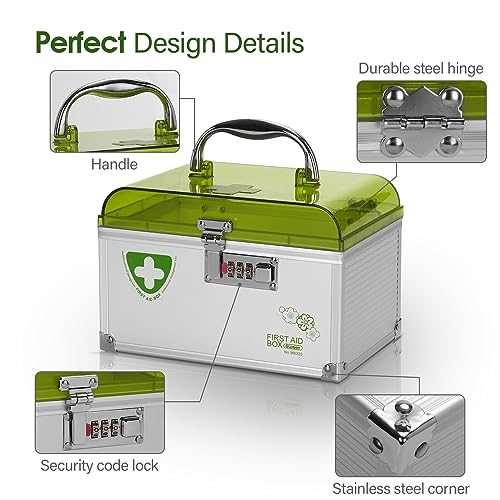 Image of Glosen Medicine Safe Lock Box 8.46 * 5.87 * 5.51 Inch，Locking Medicine Box with Combination Lock (Pink)