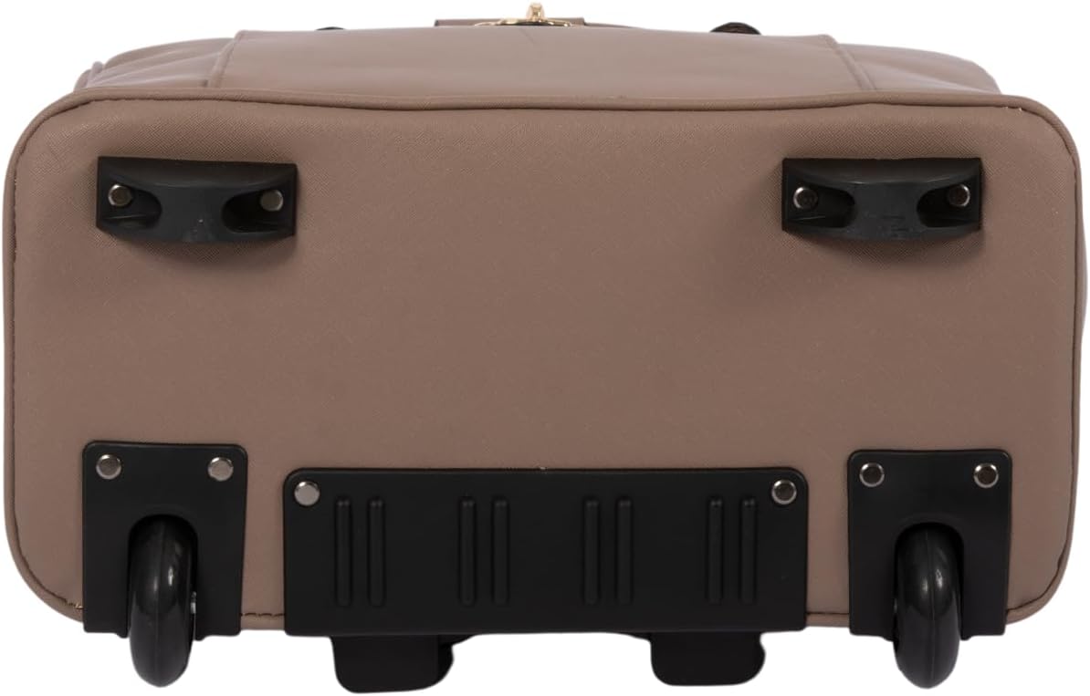 JKM & Company Rolling Laptop Bag for Women | Designer Wheeled Briefcase | Fits 13-17" Laptops | Office Travel Computer Case (Executive Taupe) - Image 6