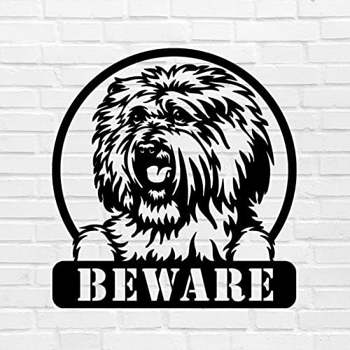 Alioyoit Metal Sign Beware of Pet Dog Welcome Sign Customized Metal House Numbers Sign Modern Steel Metal Wall Artwork Hanging Sign for Cabin Dining Room Backyard Living Room Decoration 24 Inch