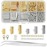 BDS-HOME Ribbon Bracelet Kit Include Ribbon Ends Crimps Open Jump Rings Lobster Clasps and Chain Extenders, Bookmark Pinch Necklace Bracelet Jewelry Making, Choker DIY Design