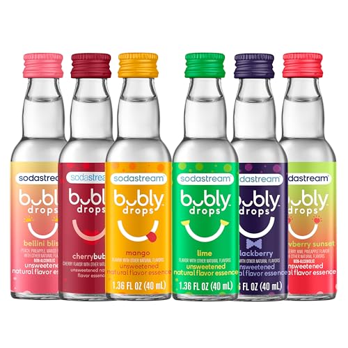 Image of SodaStream - Bubly Fruit Drops | Zero Calories | Variety Pack, New Flavors added, Pack of 6 (8 Fl Oz)
