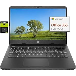 HP Portátil ultraligero de 14 pulgadas para estudiantes y negocios, Intel Quad-Core N4120, 8 GB de RAM, 192 GB de almacenamiento (64 GB eMMC + 128 GB Micro SD), 1 año Office 365, cámara web, HDMI,