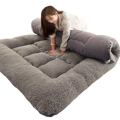 7CM厚畳ロールマット、便利な折りたたみ式布団マットレス、ソファマットフロアスリーピングマット、シングルおよびダブルファミリー寮に最適(Grey,90*200cm)