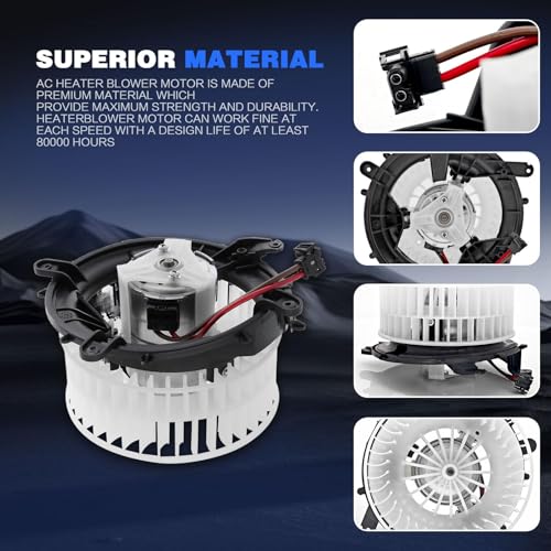 Image of HVAC Heater Blower Motor with Fan Cage Compatible with Mercedes-Benz CL500,S350,S430,S500,S600 2000-2006, Replaces 2208203142, A2208203142, PM4129, 76972, 2209060100