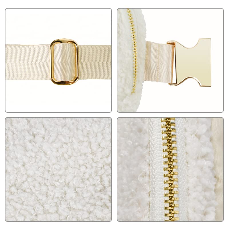 Fleece-Sherpa-Belt-Bag-for-Women-Fanny-Pack-Crossbody-Bags-for-Women-Fashion-Waist-Bag-with-Adjustable-Strap-Waist-Pouch-for-Workout-Running-Travelling-Hiking-Everywhere-Belt-Bag-Gold-Accessories