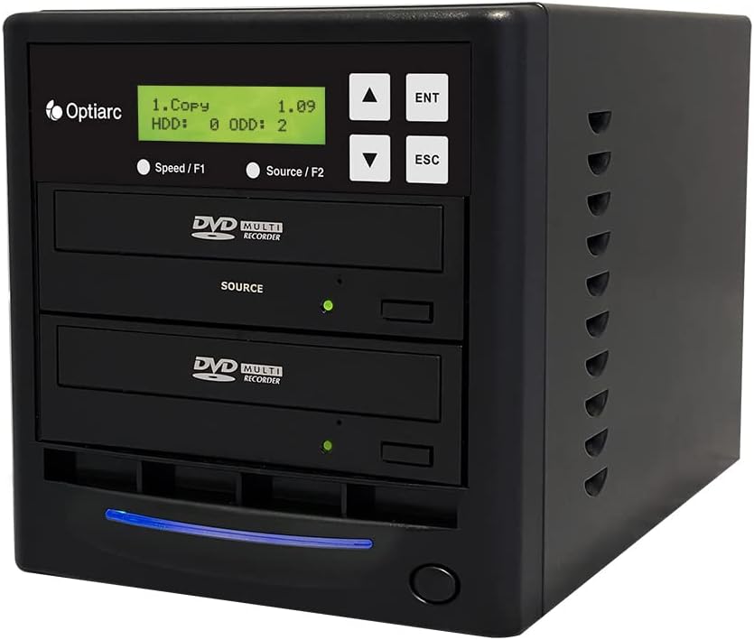 1 to 1 24X Burner M-Disc Support CD DVD Duplicator - Standalone Copier Duplication Tower OPT-S1T-DVD-BK