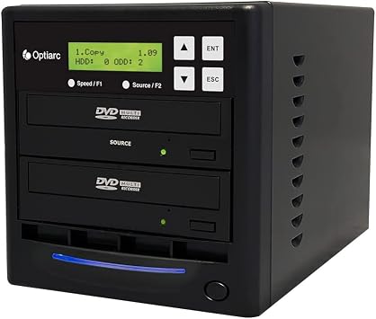 1 to 1 24X Burner M-Disc Support CD DVD Duplicator - Standalone Copier Duplication Tower OPT-S1T-DVD-BK | SATA Disc Duplication Tower Copier